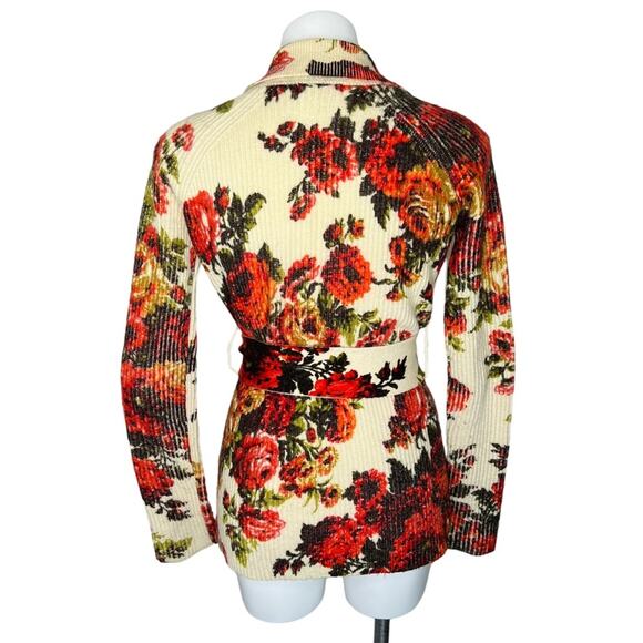 Anthropologie Miss Rosie Sweater Sleeping on Snow Rose Floral Cardigan Small - Picture 2 of 4